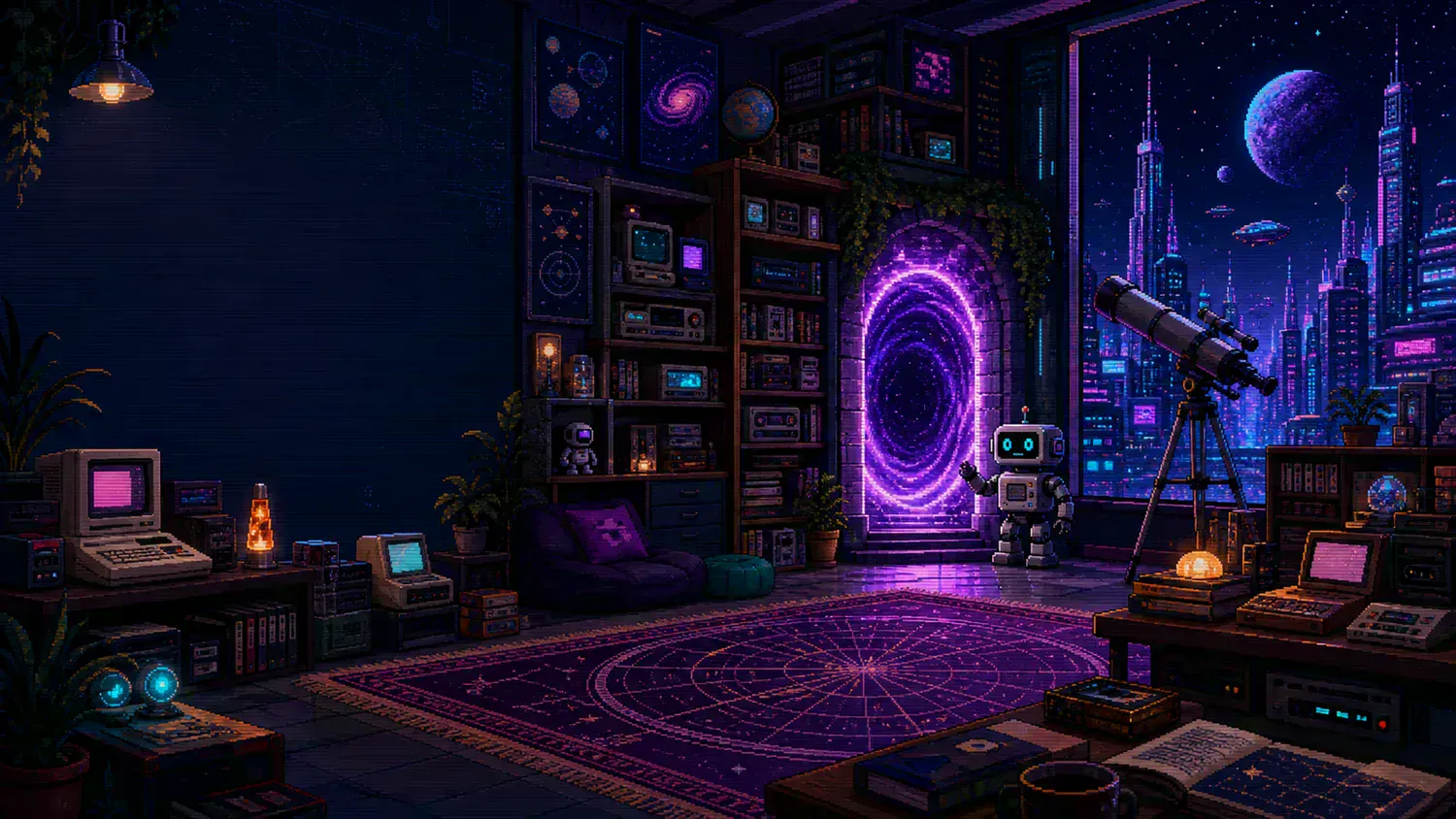 NerdSpot archive observatory Pixel-art observatory representing the NerdSpot archive