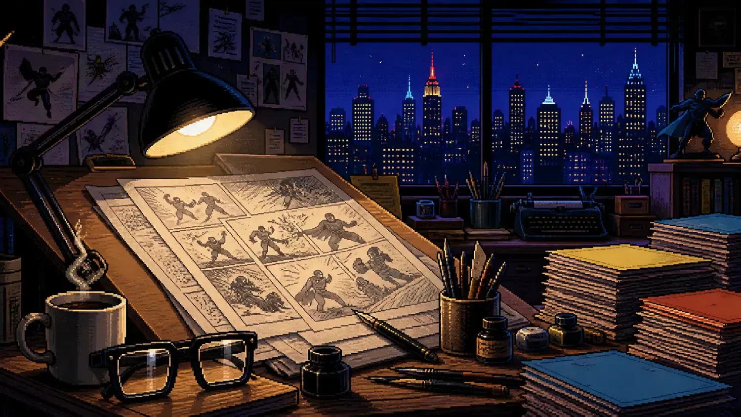 Stan Lee’s comic legacy Pixel-art illustration for “Stan Lee’s comic legacy”