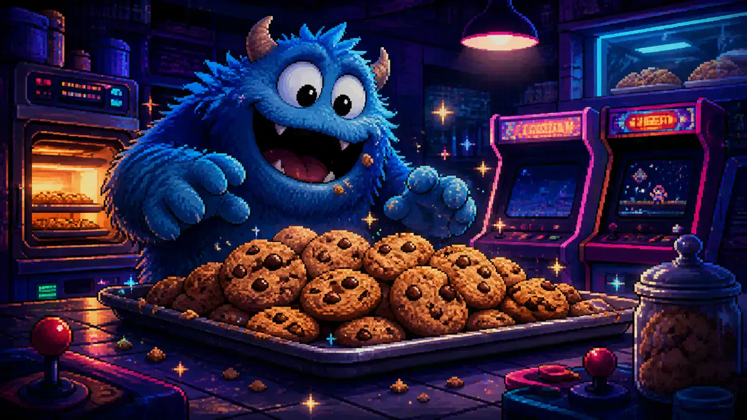 National Cookie Monster Day Pixel-art illustration for “National Cookie Monster Day”
