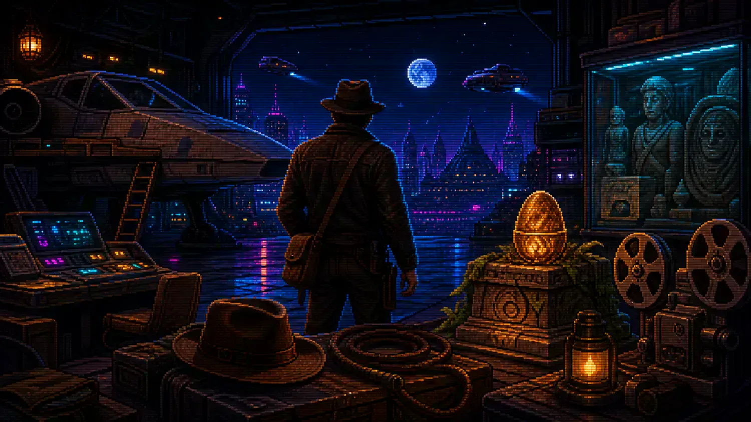 Harrison Ford’s birthday Pixel-art illustration for “Harrison Ford’s birthday”