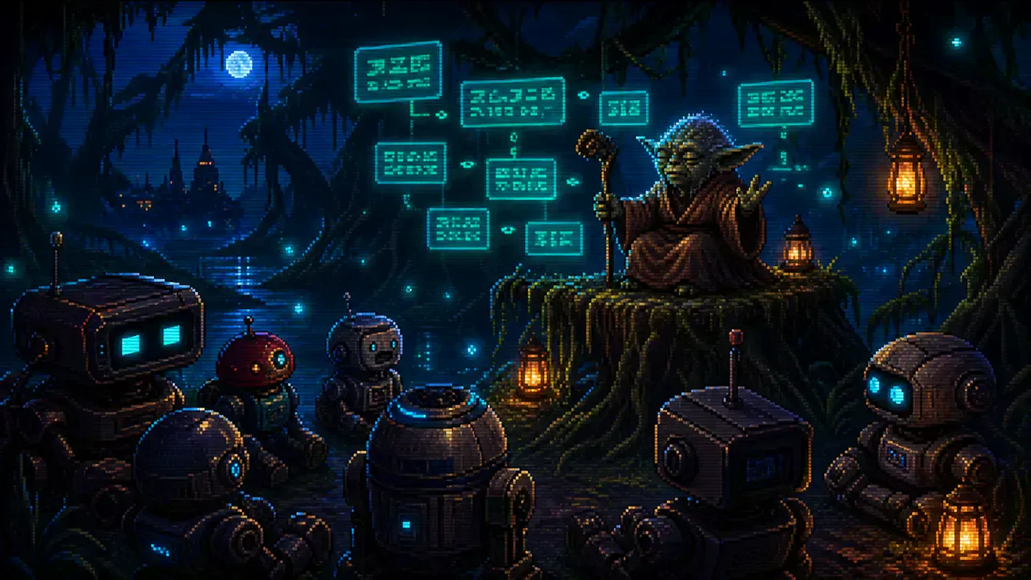 Talk Like Yoda Day Pixel-art illustration for “Talk Like Yoda Day”