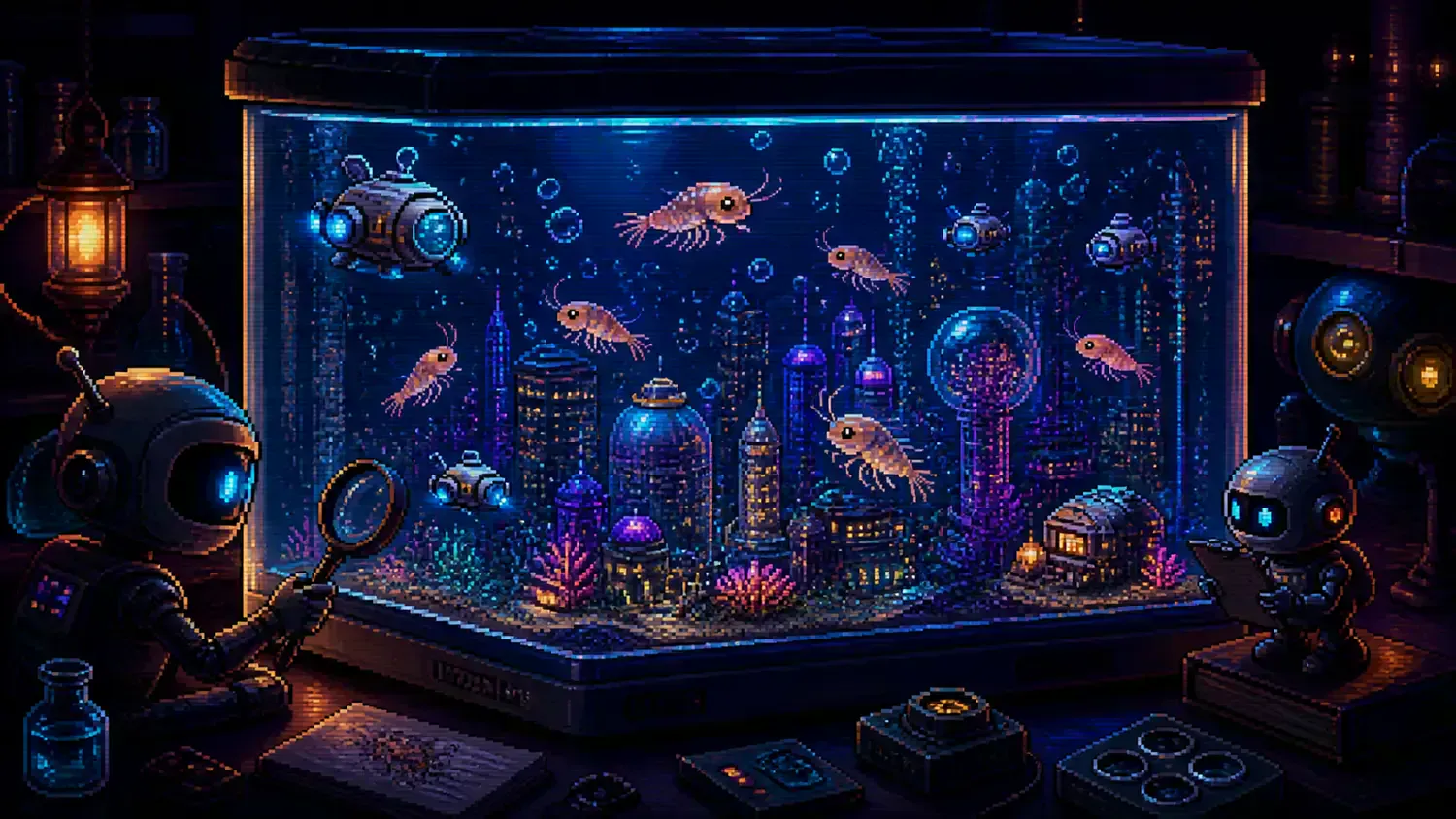 Sea-Monkeys Day Pixel-art illustration for “Sea-Monkeys Day”