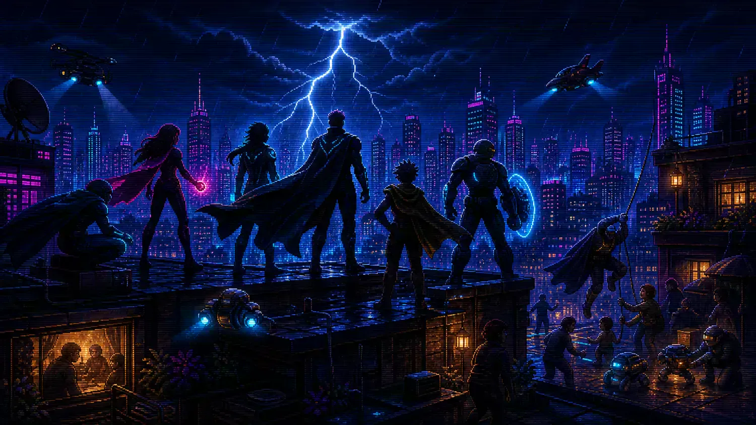 National Superhero Day Pixel-art illustration for “National Superhero Day”
