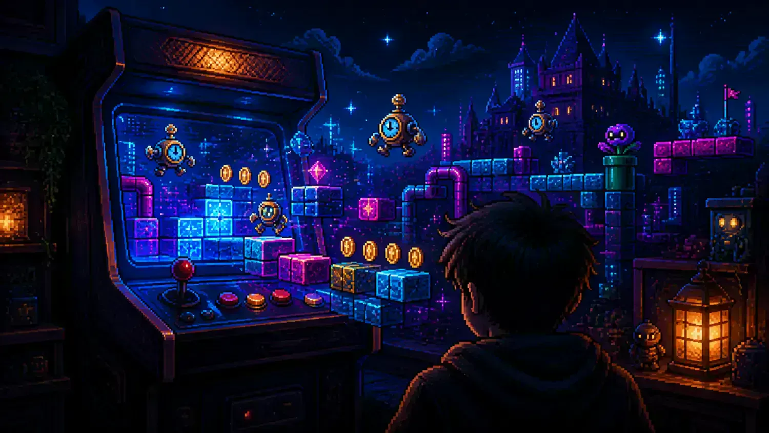 Super Mario Day Pixel-art illustration for “Super Mario Day”