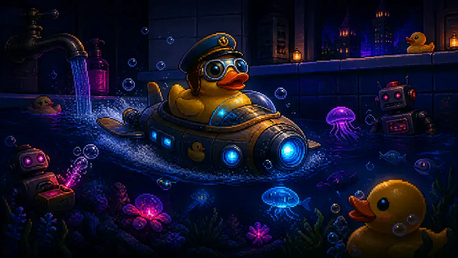 Rubber Duckie Day Pixel-art illustration for “Rubber Duckie Day”